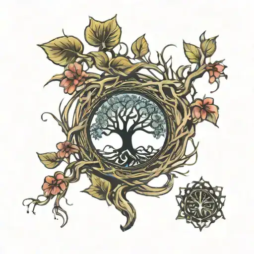 Memorial Tree Of Life With Roots Tattoo