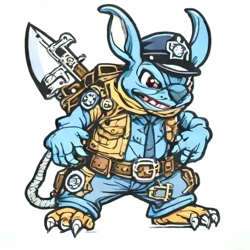 Stich In A Police Uniform
