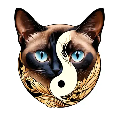 Siamese Cat Yin Yang Symbol