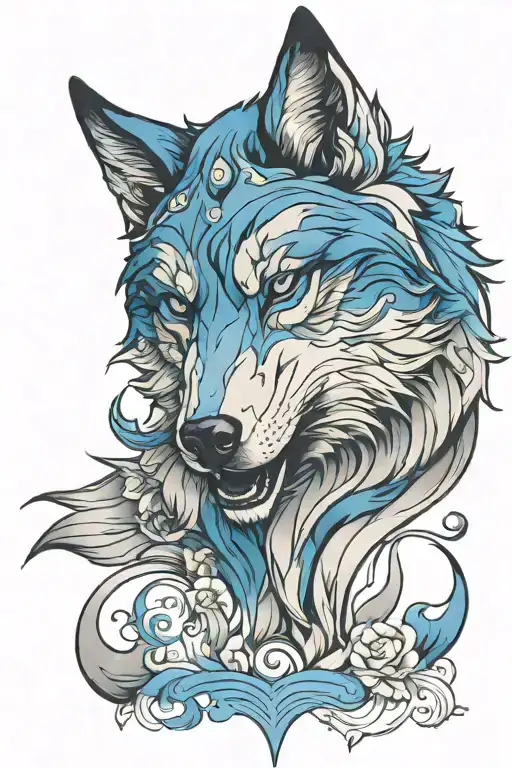 Blue And Gray Wolf