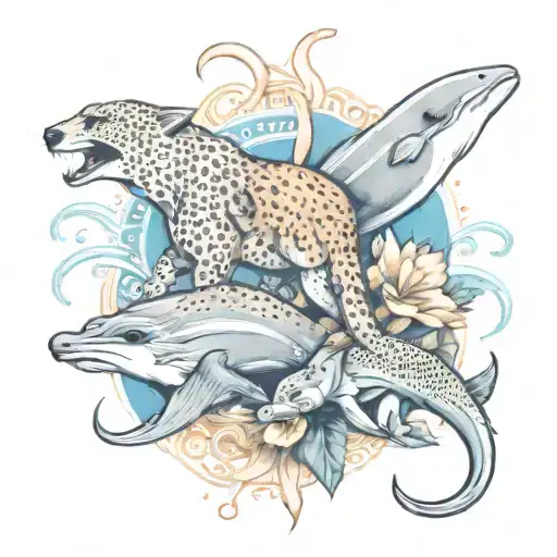 Cheetah Elephant And Dolphin