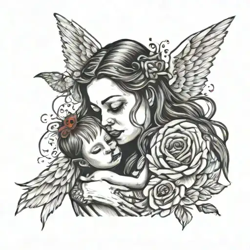 Angelic Mother Holding Her Daughter With Downsyndrome