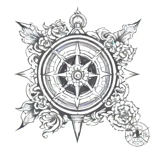 Compass With Cross And Lion