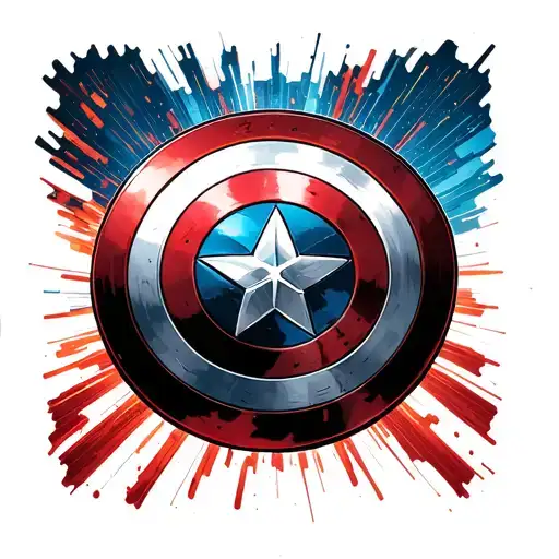 Captain America Shield With Matrix Background