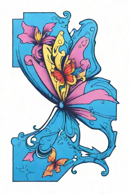 Butterfly With Puzzle Piece Wings