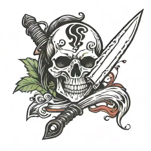 Skull In Knife Reflection