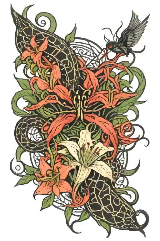 Spider Lily And Snakes