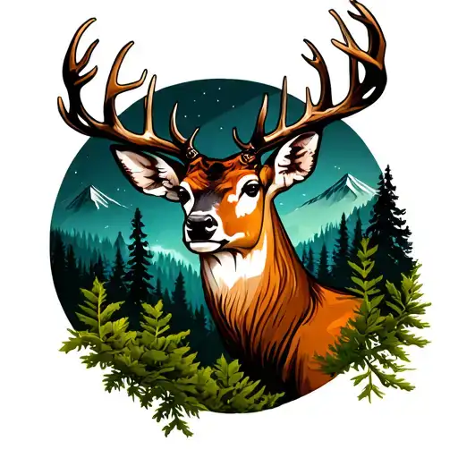 Mountain Forest Deer