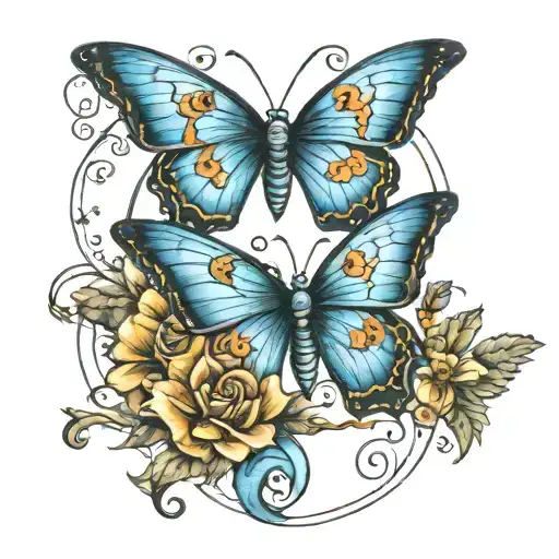 Blue Butterfly And Zodiac