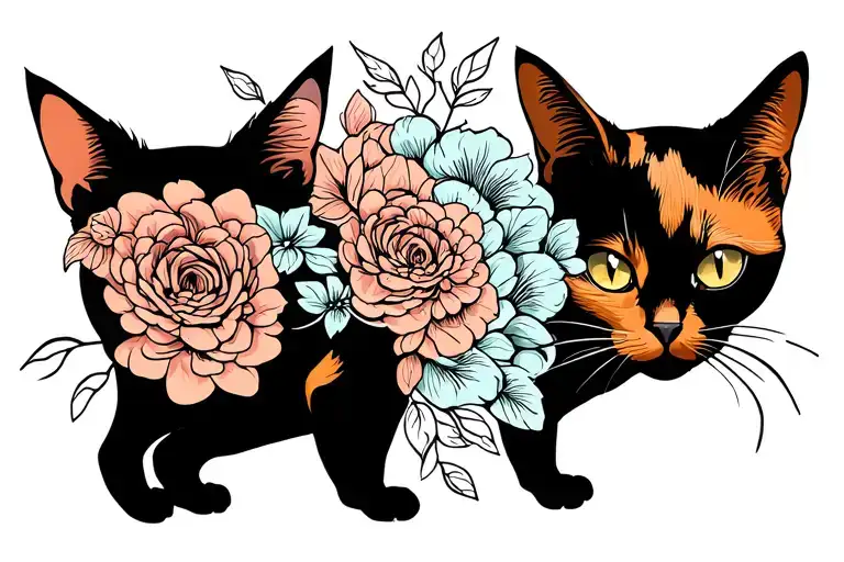 Tortoiseshell Cat Silhouette