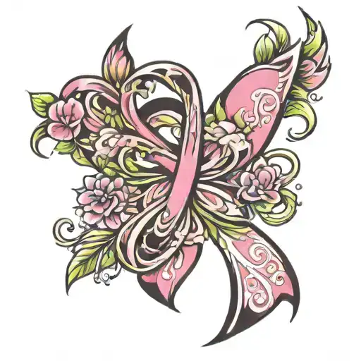 Flower Cancer Ribbon