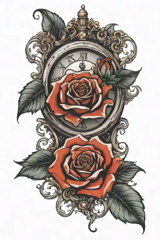 Clock Roses Writing Timeless Clock