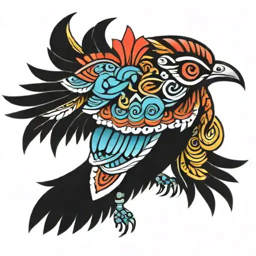 Tribal Aztec Bird Color