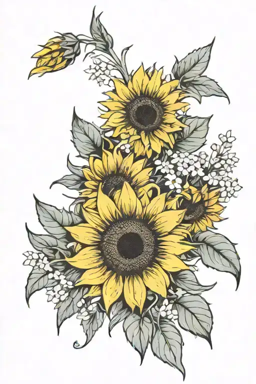 Sunflower With Wild Flowers
