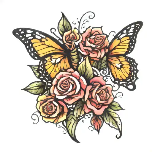 Star Roses Butterfly