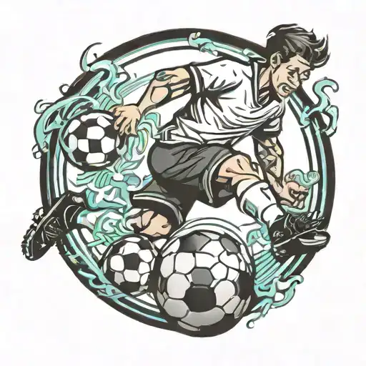 Soccer Ball Player Kicking A Ball