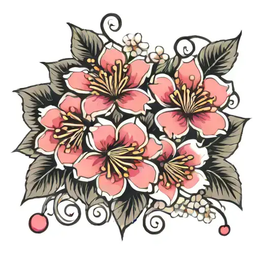Floral Sakura Tattoo To Cover Up Wrist