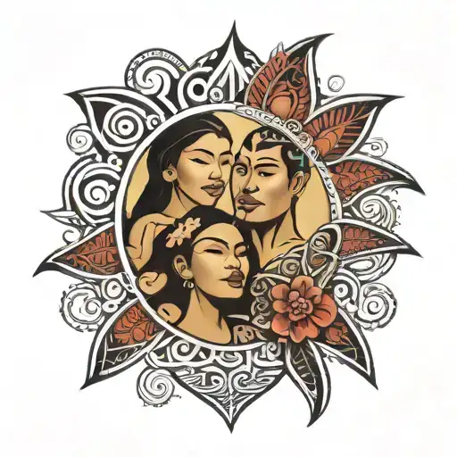 Maori Family Love Sun