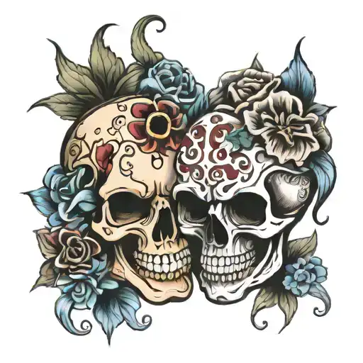 2 Smile Now Cry Later But One Skull Faces