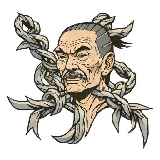 Barbed Wire With Dad In Japanese