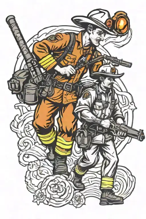 Firefighter And Cowboys