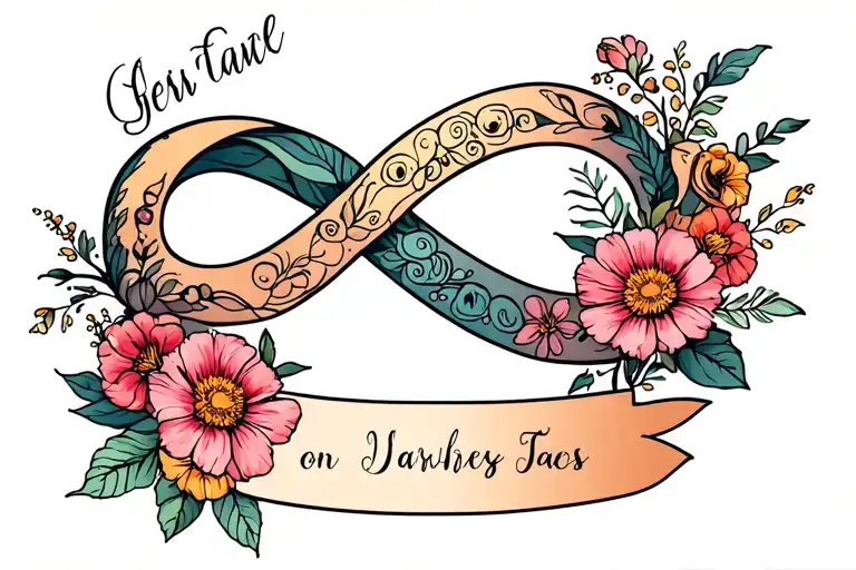 Infinity Tattoos With Birth Flowers And Kids Name
