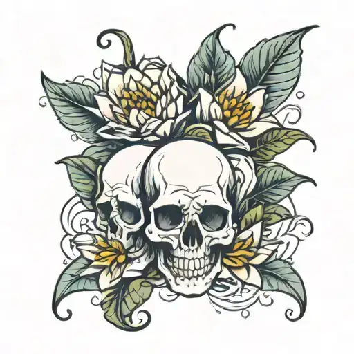 Skulls With Water Lilly's