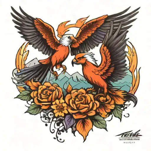 Coachells Valley Firebirds And Phoenix With Mountains