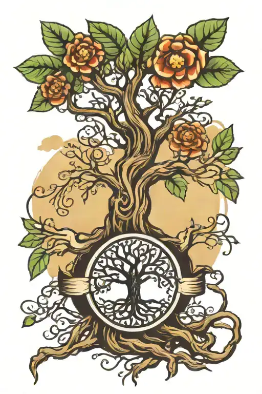 Tree Of Life Roots Intertwined With Wrist Band