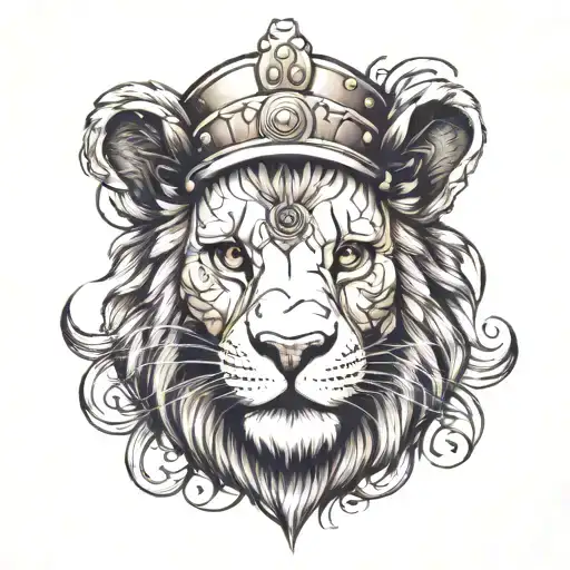 Baby Lion Head With Helmet