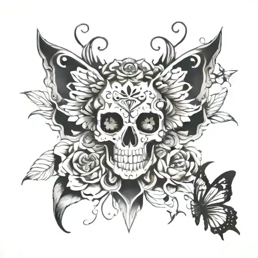 Skull Butterfly Mandala