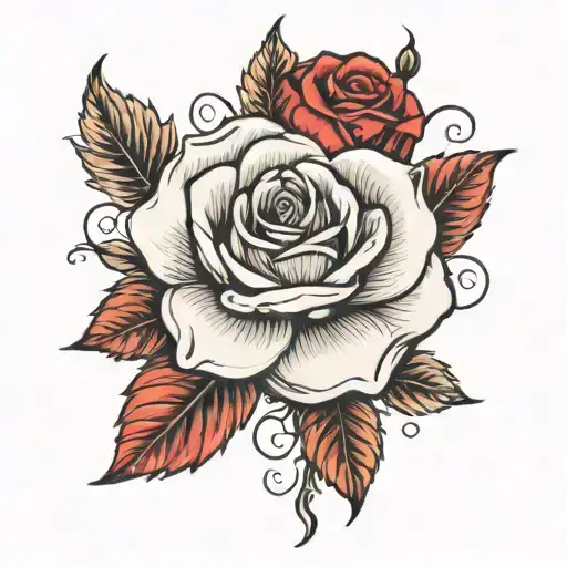 The Name Rony With A Rose Next To It Tattoo