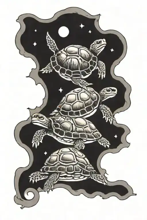 Turtles And Moon