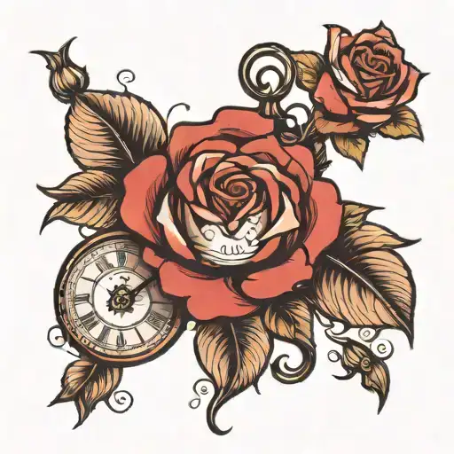 A Clock And Rose