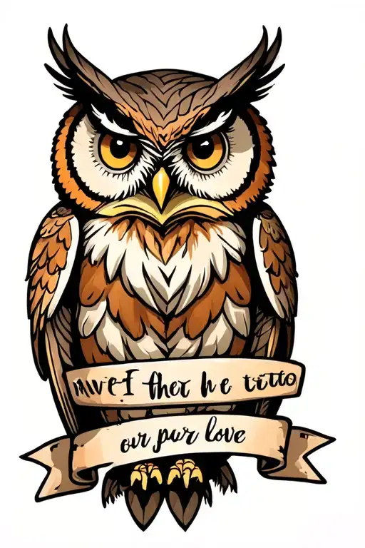 Owl With Banner With Words Lowkey