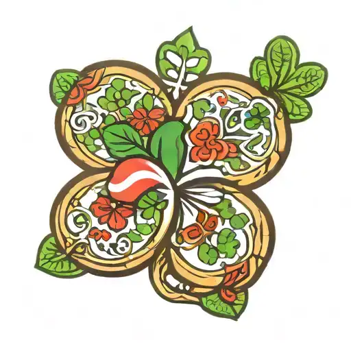 Poker Hand 4 Leaf Clover Poker Chip 777