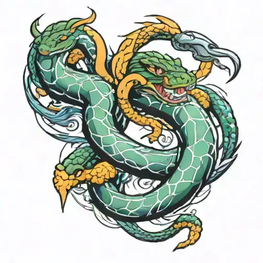 Lightning With Snake Going