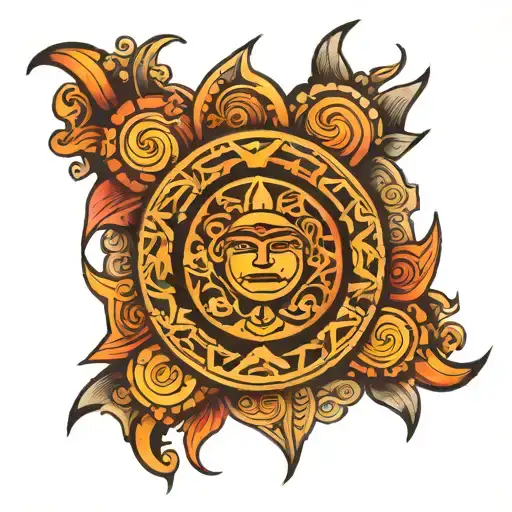Aztec Calendar As The Sun