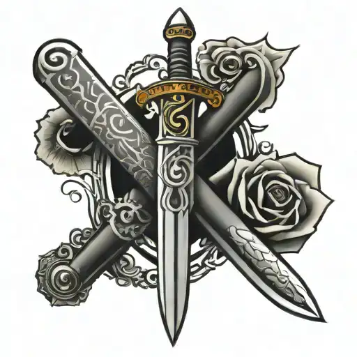 Sword With Words On Blade