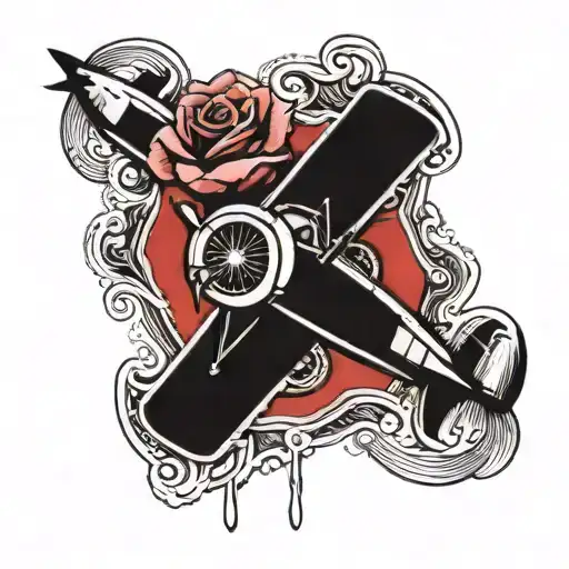 A Plane With A Rose On It