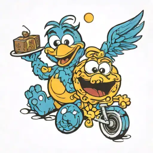 Tweety Bird Next To Cookie Monster