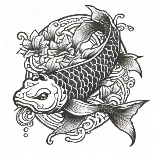 Koi Fish Tattoo With Quote