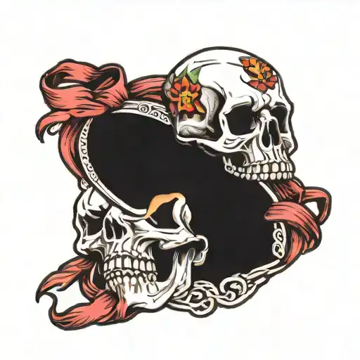 Ribbon Loop Make A Skull Design In The Ribbon Loop