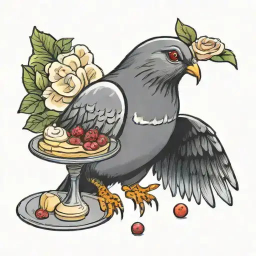 Pigeon Bird Making Desserts With Sweetness And Love