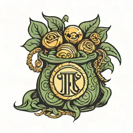 Moneybag With Inr Symbol Intertwined