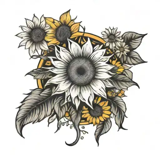 Daisy And Sunflower Surrounded