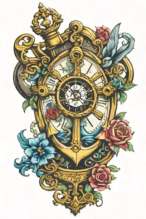 Anchor Hour Glass Clock Inside