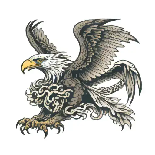 Eagle And Dragon With Greek Gods