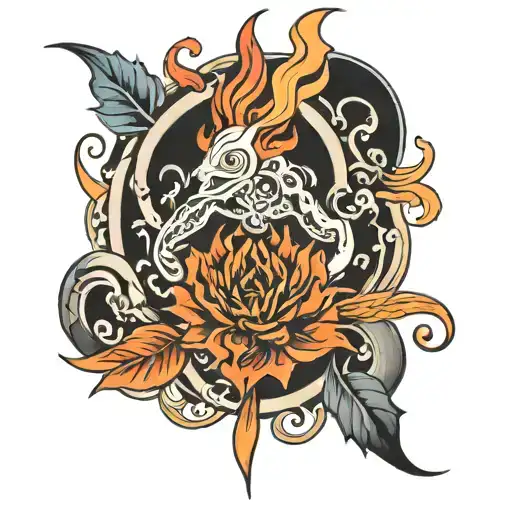 Ai Fire Tattoo Design