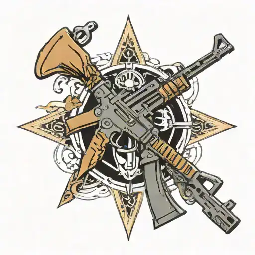 Police Commando Vz58 Rifle Crossed